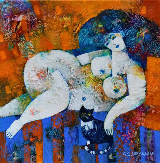 Lady with a Cat - Alicja Słaboń - Urbaniak