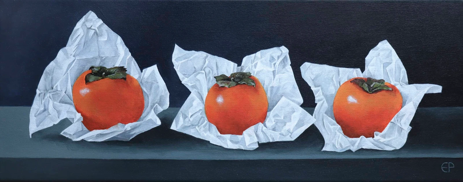 Three Persimmons in Tissue Paper — Elżbieta Polańska