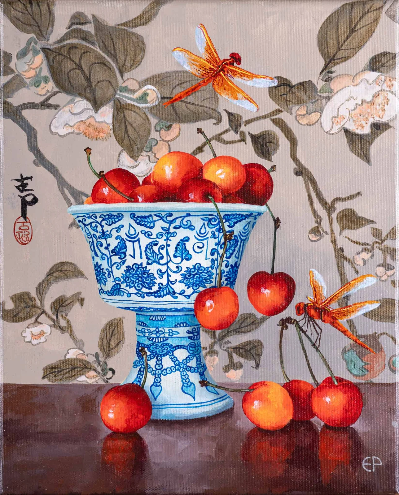 Cherries and Dragonflies — Elżbieta Polańska