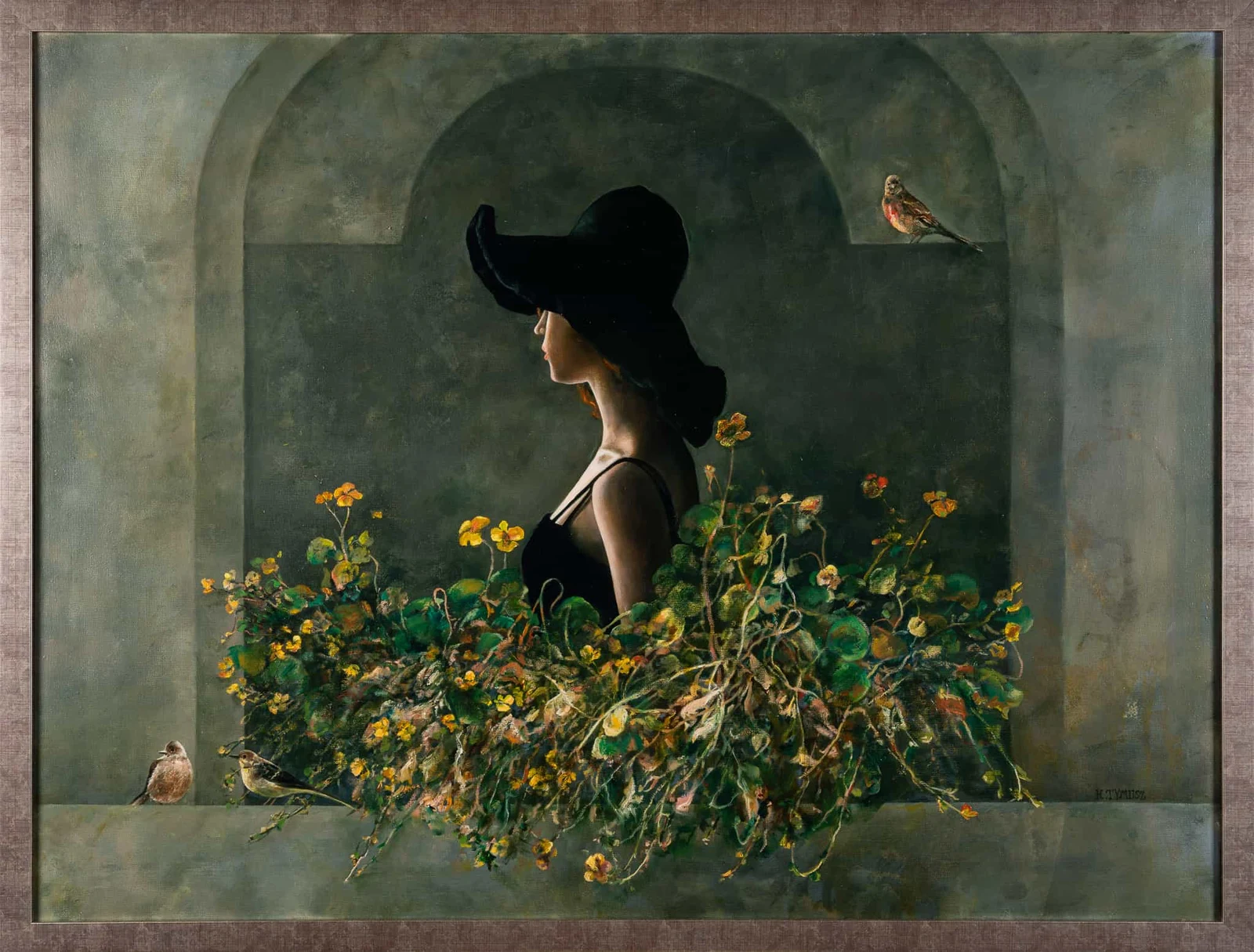 Girl with Nasturtiums — Halina Tymusz