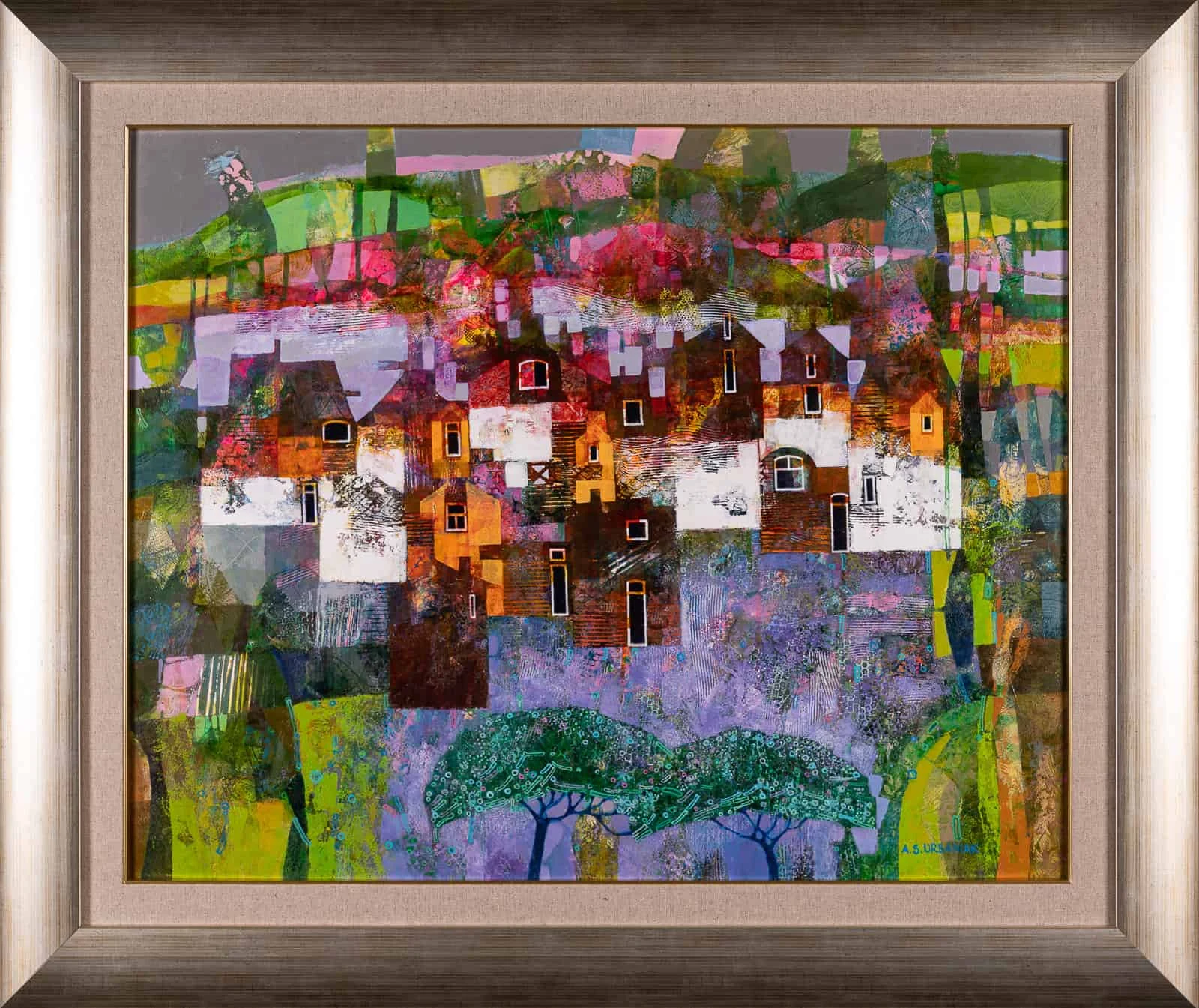 Town with a Lavender Field — Alicja Słaboń - Urbaniak