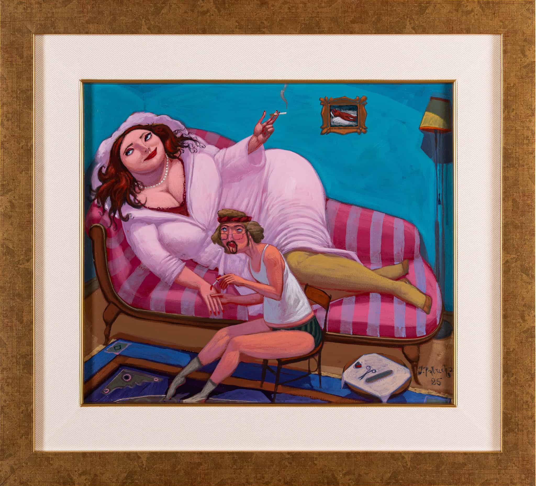 Manikjur delikatny z Fragonardem po prababci w tle