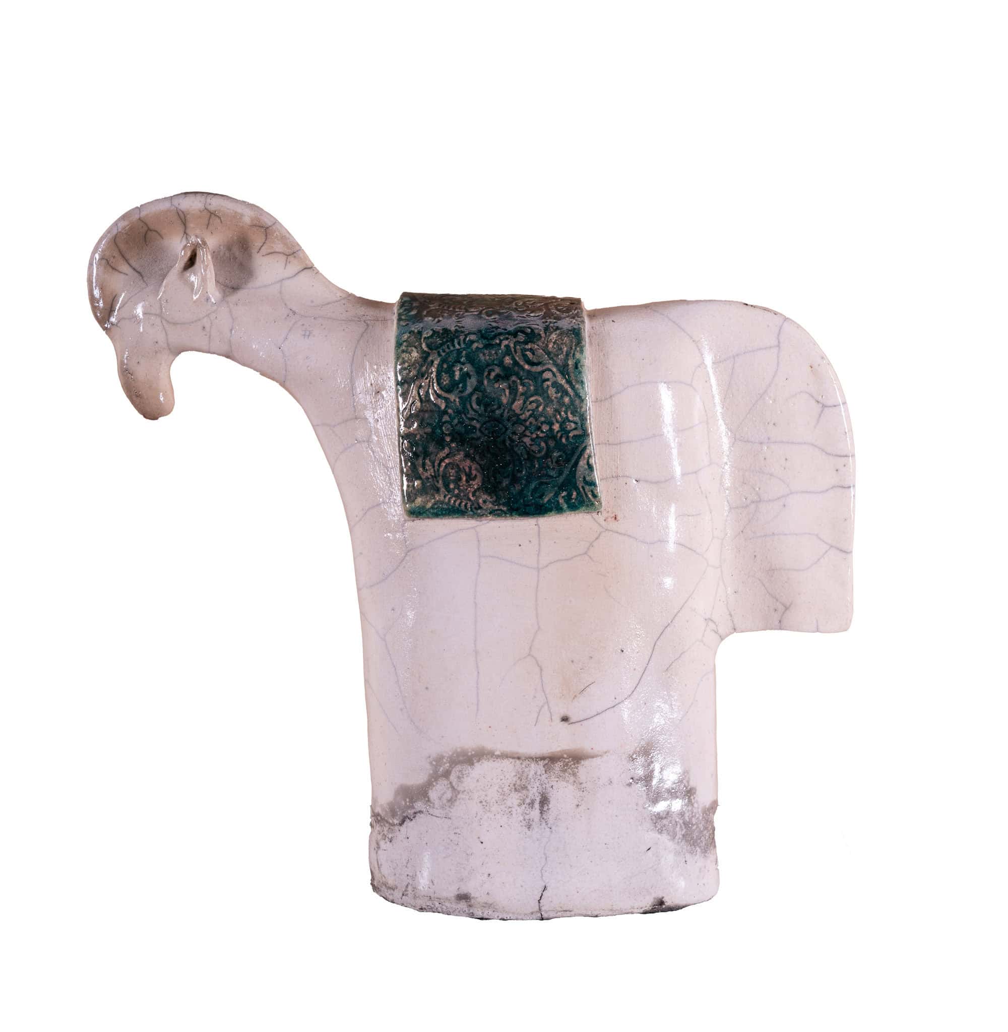 Koń biało-turkusowy