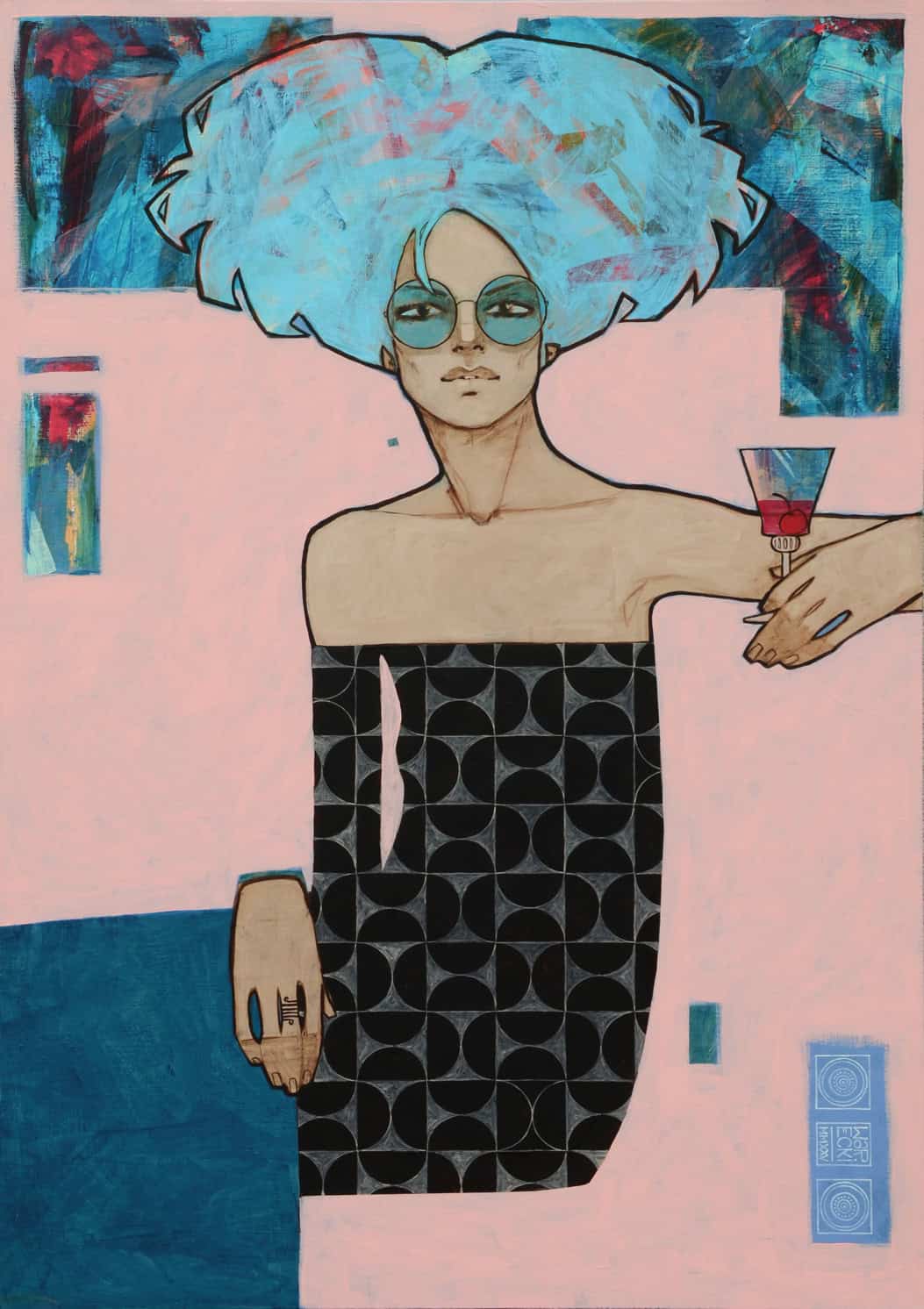 Okularnica dama z wisienka